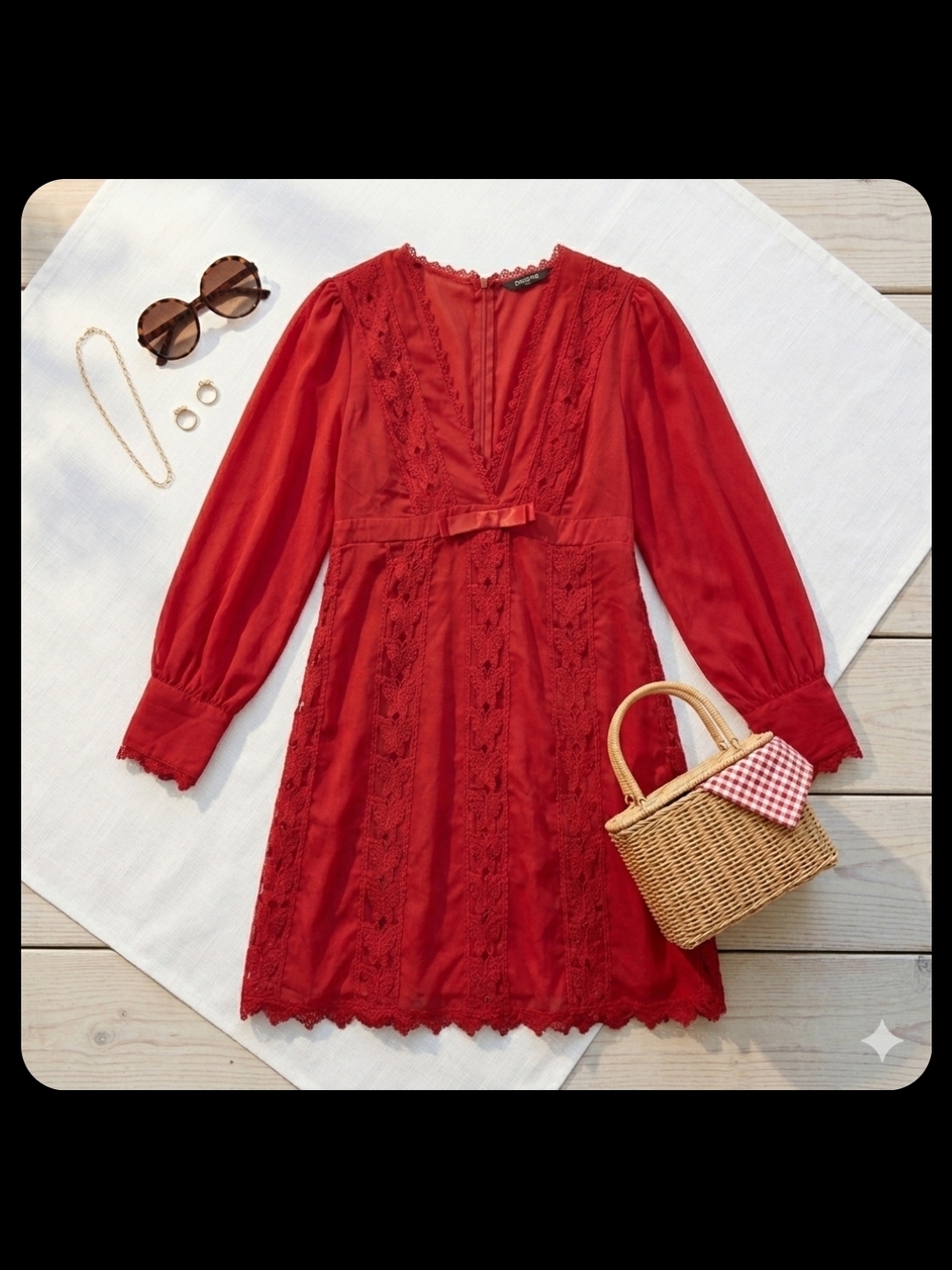 Exclusive Price Drop! Red Lace Babydoll Dress - $39